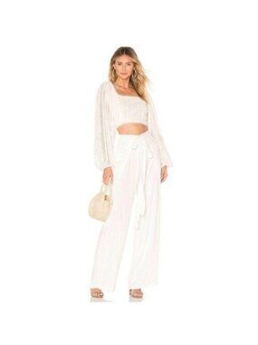 Jens Pirate Booty White Wedding High-Waist Wide-Leg Pants
